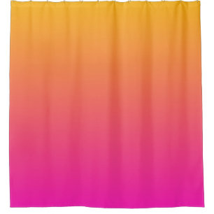 Yellow and pink gradient ombre shower curtain