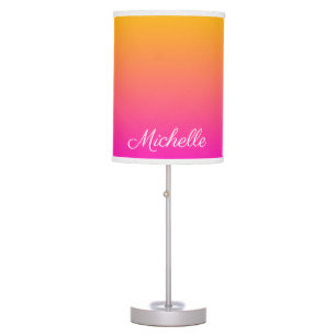 Yellow and pink gradient ombre table lamp