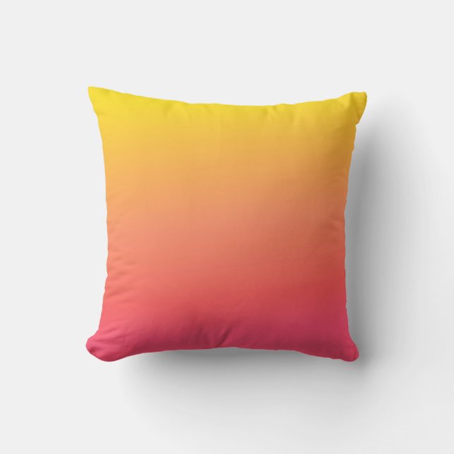 Yellow and Pink Gradient Throw Pillow (Front)