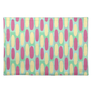 Yellow and Pink Ovals Cloth Placemat