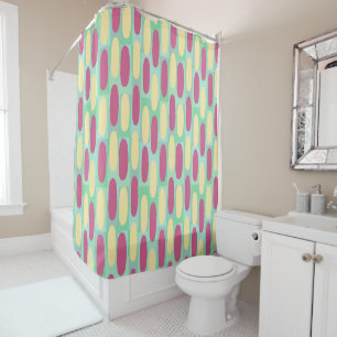 Yellow and Pink Ovals Shower Curtain