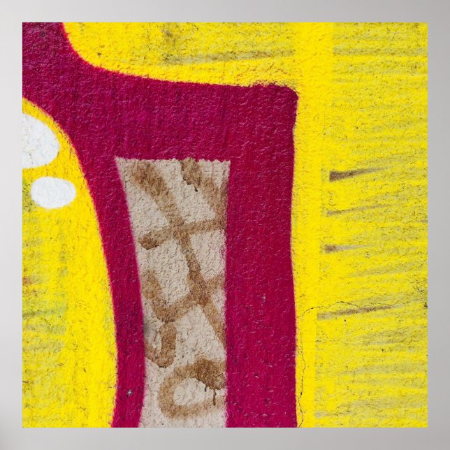 Yellow and pink painted wall poster (Front)