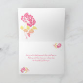 Yellow and Pink Peony on White Thank You Card (Inside)