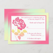 Yellow and Pink Peony Reply Card (Front/Back)