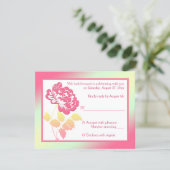 Yellow and Pink Peony Reply Card (Standing Front)
