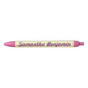 Yellow and pink pretty bows pen