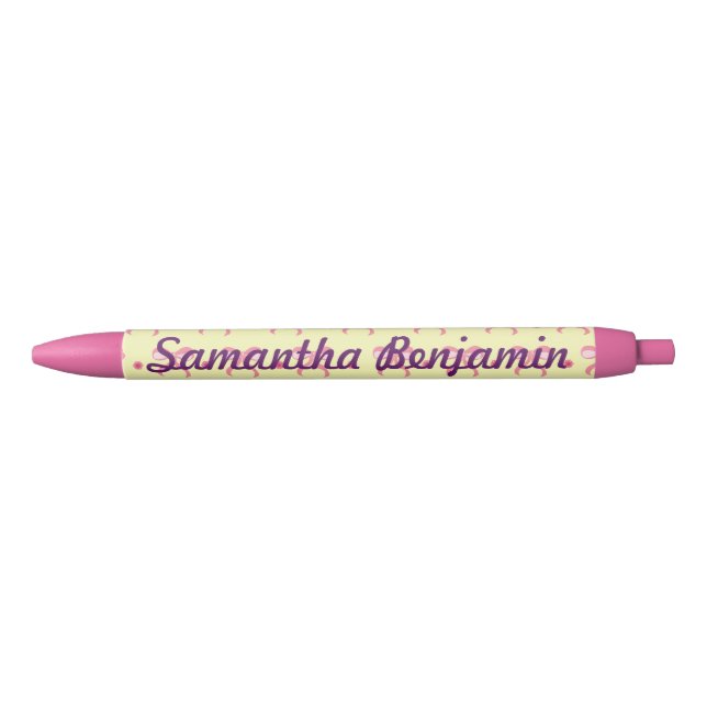 Yellow and pink pretty bows pen (Front)