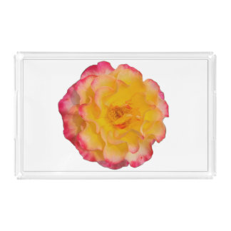 Yellow and Pink Rose Acrylic Tray