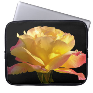 Yellow and Pink Rose Laptop Sleeve