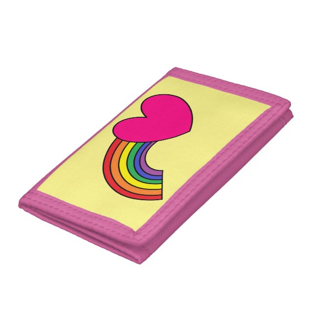 Yellow and Pink Wallet With Rainbow and Heart  (Bottom)