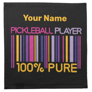 💛Yellow and 💜purple 100% pickleballer  Cloth Napkin