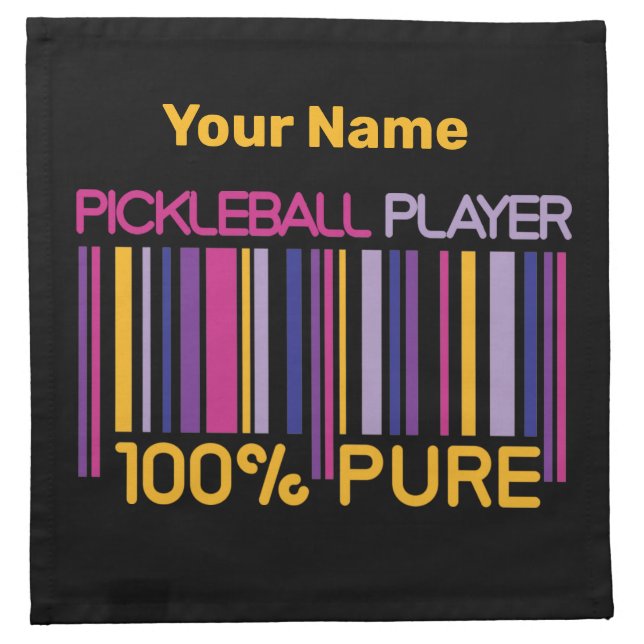 💛Yellow and 💜purple 100% pickleballer  Cloth Napkin (Front)