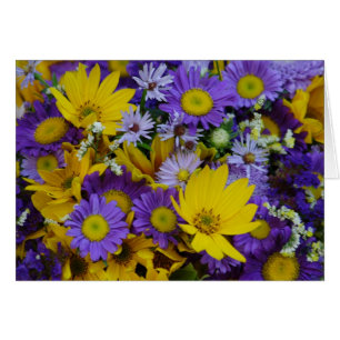 Yellow And Purple Bouquet Cards