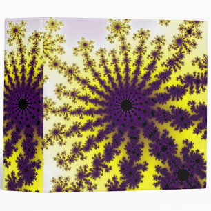 Yellow and Purple Burst 3 Ring Binder