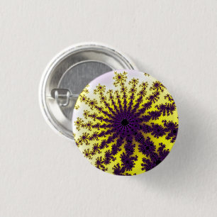 Yellow and Purple Burst Pinback Button