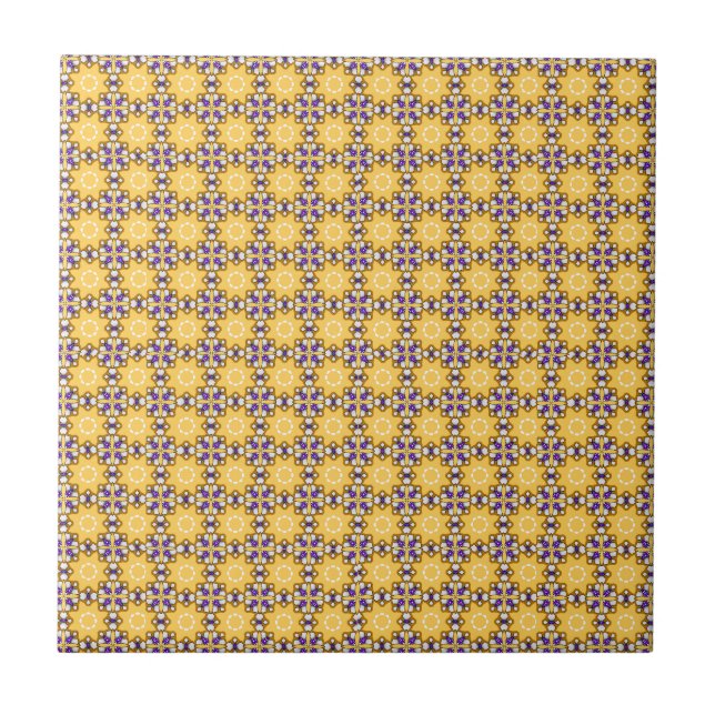 Yellow and Purple Ceramic Tile (Front)