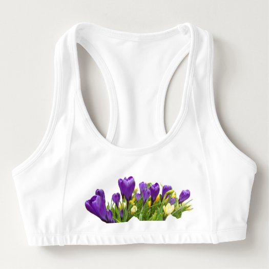 Yellow and Purple Crocuses Sports Bra