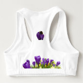 Yellow and Purple Crocuses Sports Bra (Back)