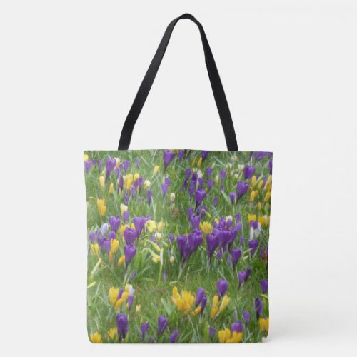 Yellow and Purple Crocuses Tote Bag