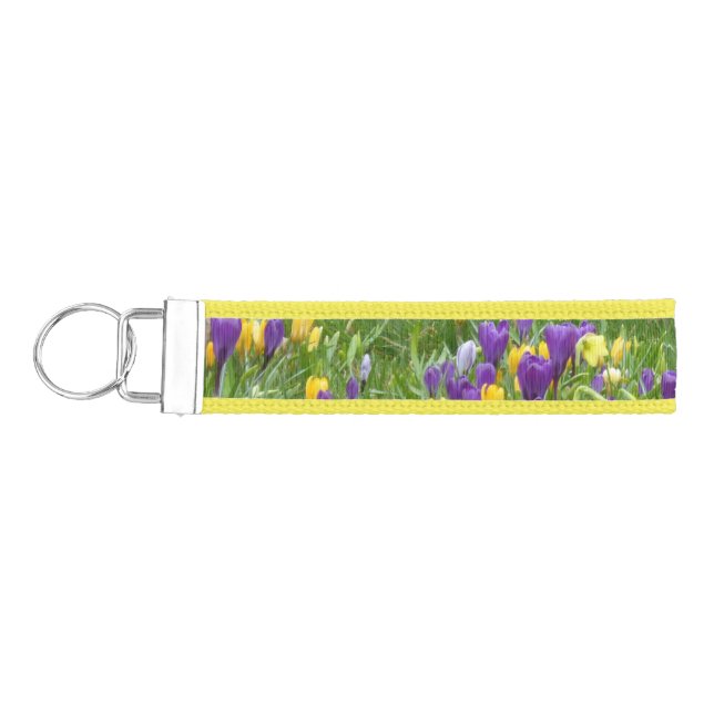 Yellow and Purple Crocuses Wrist Keychain (Keys on Left)