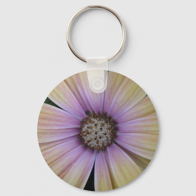 Yellow and Purple Daisy Flower Keychain (Front)