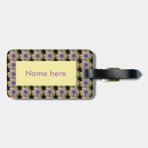 Yellow and Purple Daisy Flower Personalized Luggage Tag