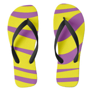 Yellow and Purple Flip Flops Colorful Thong Sandal