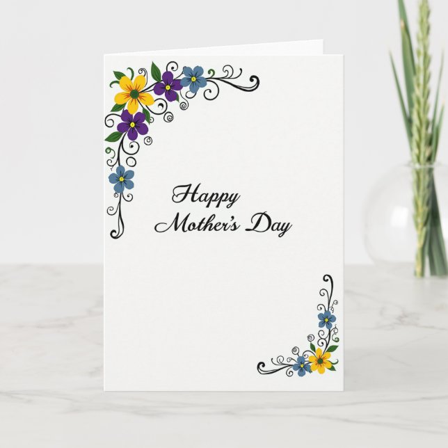 Yellow And Purple Happy Day Card (Front)