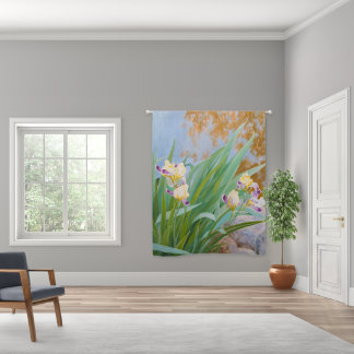 Yellow and Purple Irises with Golden Light Blackout Curtains
