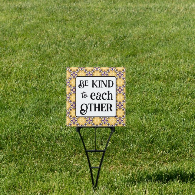 Yellow and Purple Kindness Sign (Insitu)