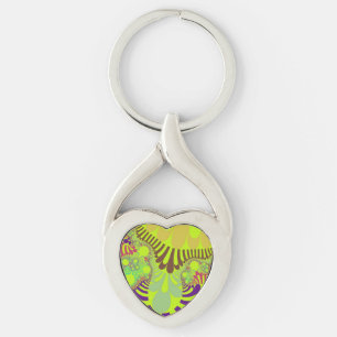 Yellow and Purple Mod Keychain