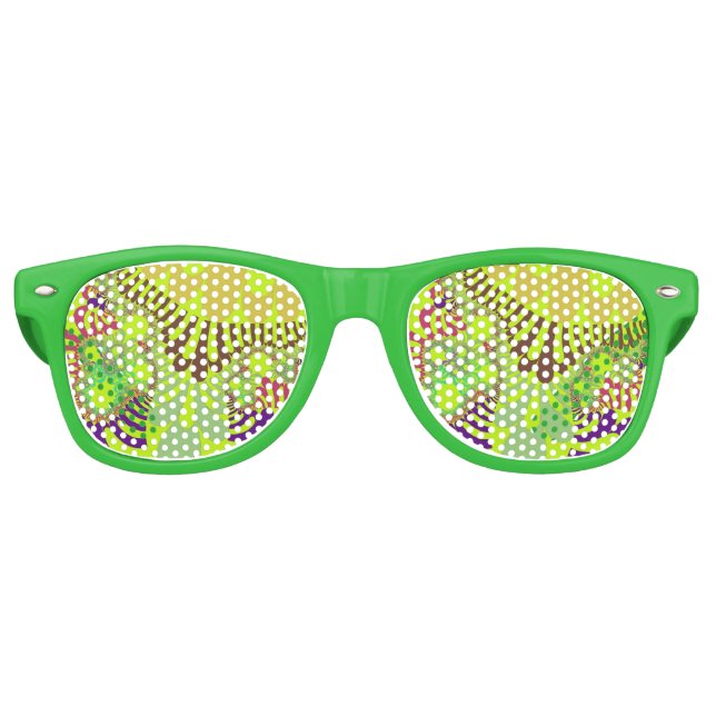 Yellow and Purple Mod Retro Sunglasses (Front)