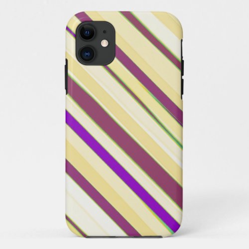 Yellow and purple paint stripes graphic art iPhone 11 case