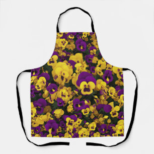 Yellow and Purple Pansies Apron