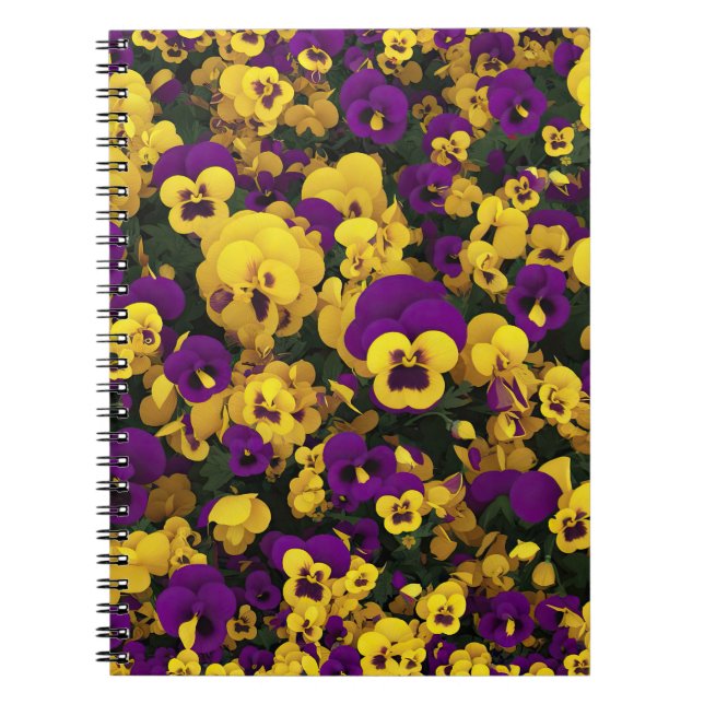 Yellow and Purple Pansies Notebook (Front)