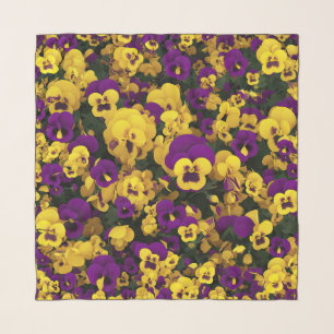 Yellow and Purple Pansies Scarf
