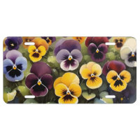 Yellow and purple pansies watercolor painting