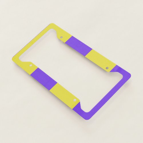 Yellow and Purple Pattern License Plate Frame