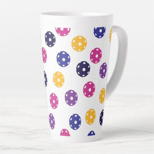 Yellow and purple pickleballs on white  Latte Mug