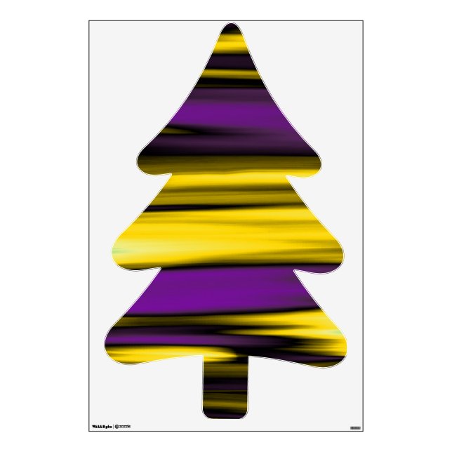 Yellow and Purple Pine tree (Fir tree) Wall Decal (Front)