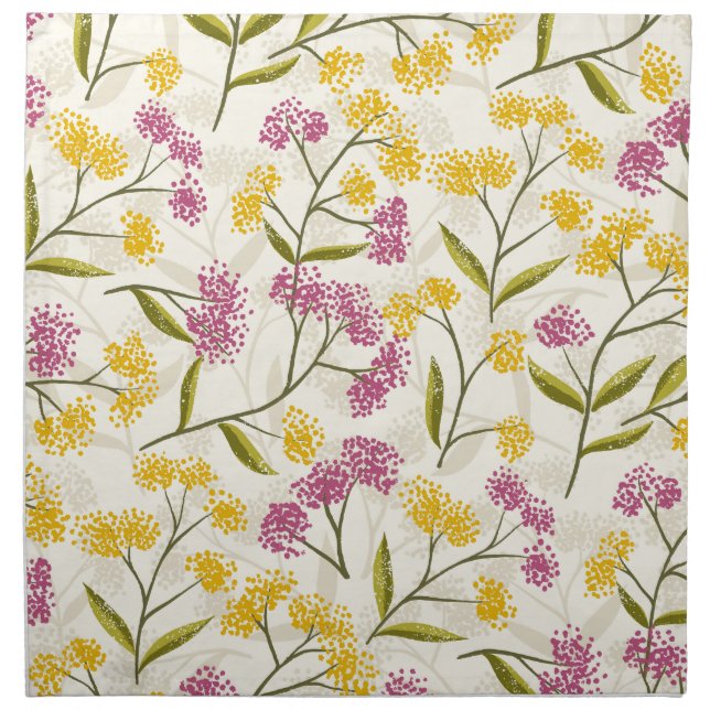 Yellow and purple roses cloth napkin (Front)