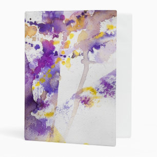 yellow and purple watercolor background mini binder