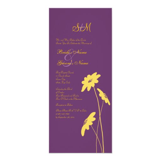 Purple And Yellow Wedding Invitations 8