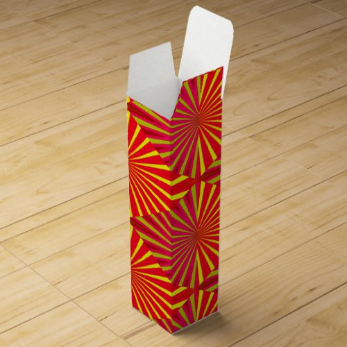 Yellow and red abstract design wine box