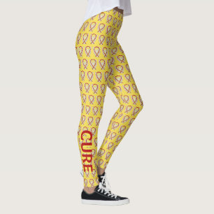 Yellow and Red Awareness Ribbon Custom Leggings