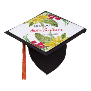 Yellow And Red Blossoms Graduation Cap Topper