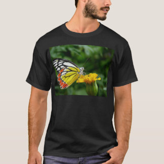 Yellow and Red Butterfly on Yellow Flower T-Shirt