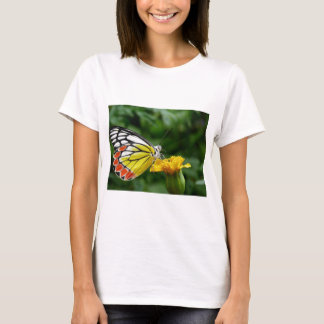 Yellow and Red Butterfly on Yellow Flower T-Shirt