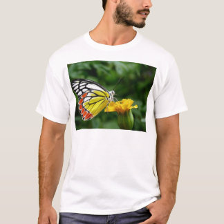 Yellow and Red Butterfly on Yellow Flower T-Shirt