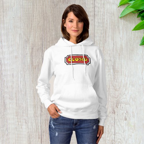 Yellow And Red Closed Sign Hoodie